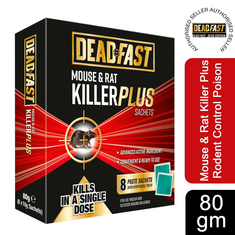 (8 Sachets) Deadfast Mouse Killer Poison Sachets, 8 or 15 pcs