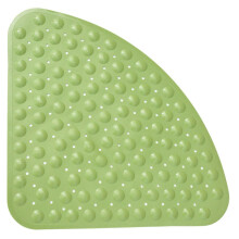 (Green) Non Slip Pad Quadrant Sector Rubber Anti-Bacterial Corner Bath Shower Tub Mat