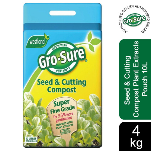 Westland Gro-Sure Seed & Cutting Compost Plant Extracts Pouch 10L 4Kg