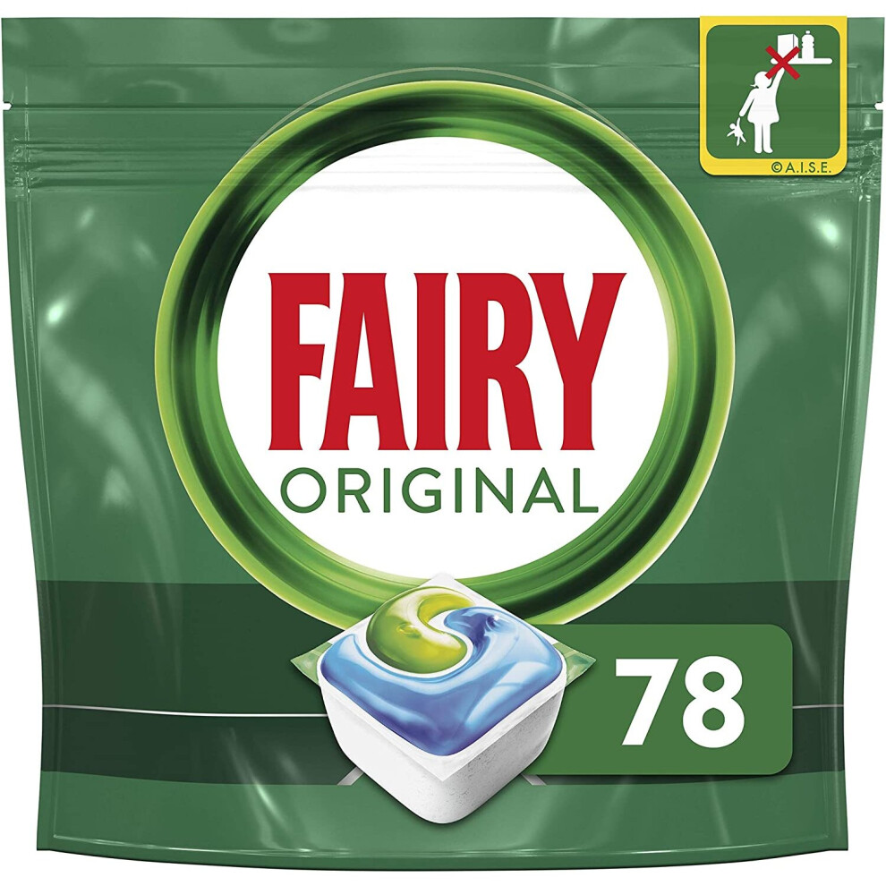 Fairy Original All-in-One Dishwasher Tablets Bulk, 78 Tablets