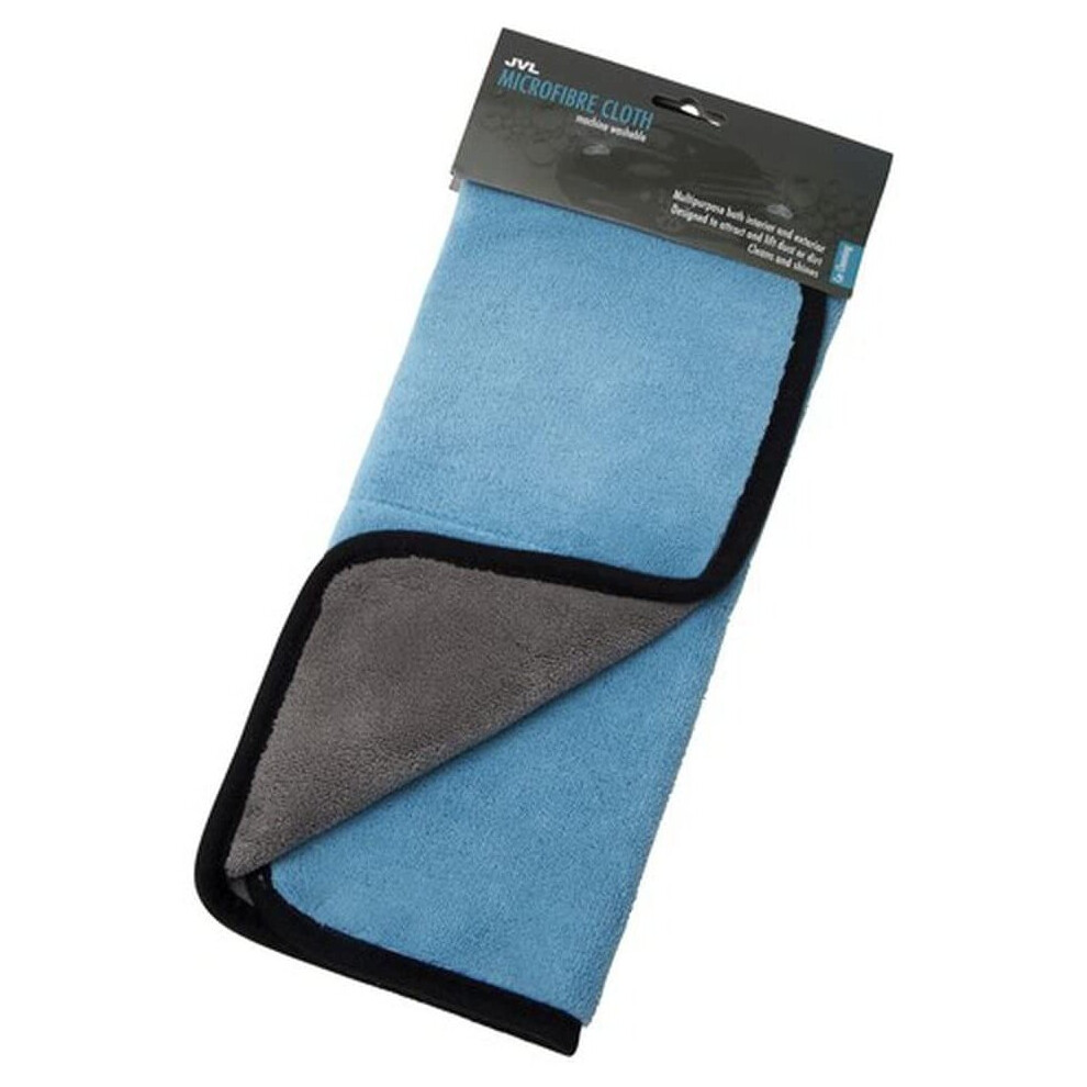 JVL Car Bike Care Cleaning Range Luxury Microfibre Cloth, Teal and Grey, 40 x 0.5 x 30 cm