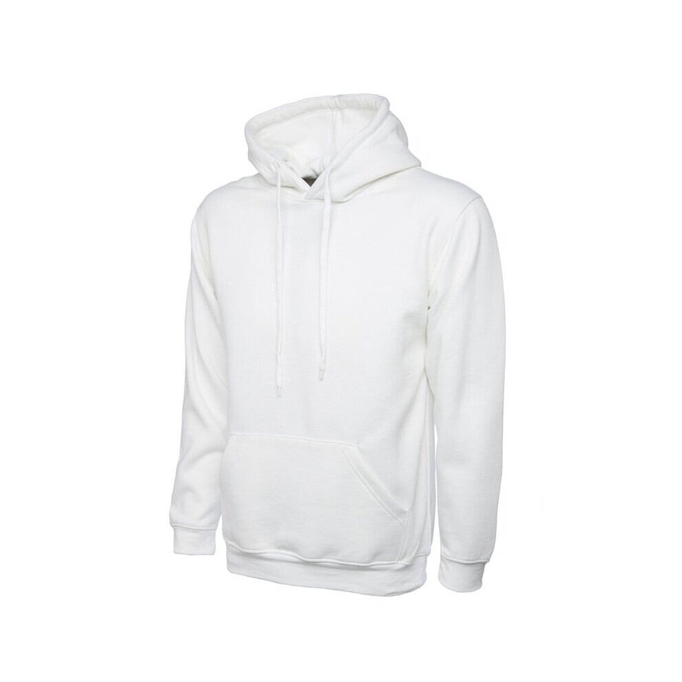 (White, 6XL) Unisex Pullover Hoodie Classic Hooded Sweatshirt