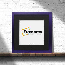 (Purple With Black Mount, 9x9 Pic (11x11 Frame)) Square Size Purple Picture Frame Photo Frames With Multicolored Mount Flat Wooden Poster Frames