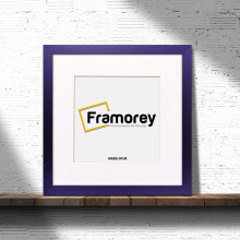 (Purple With White Mount, 16x16 Pic (20x20 Frame)) Square Size Purple Picture Frame Photo Frames With Multicolored Mount Flat Wooden Poster Frames