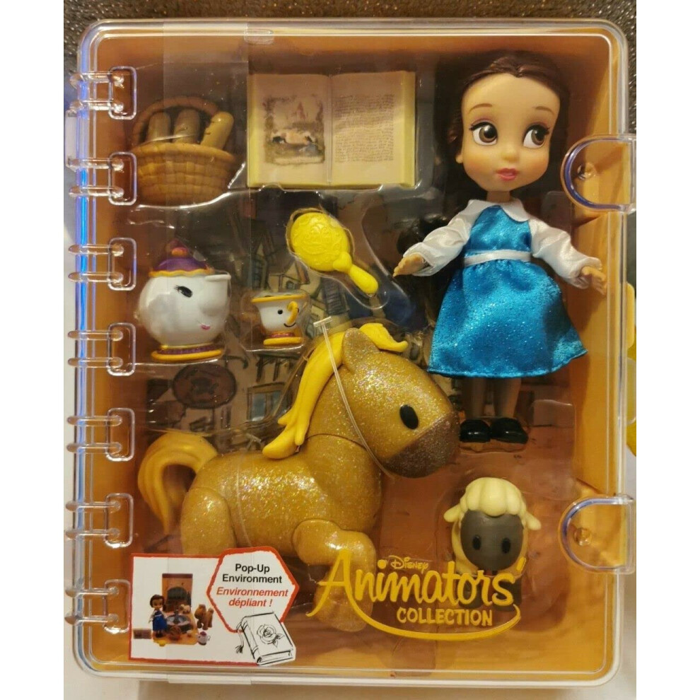 Animators' Collection Belle Mini Doll Playset With Accessories New