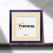 (Purple With Ivory Mount, 7x7 Pic (9x9 Frame)) Square Size Purple Picture Frame Photo Frames With Multicolored Mount Flat Wooden Poster Frames