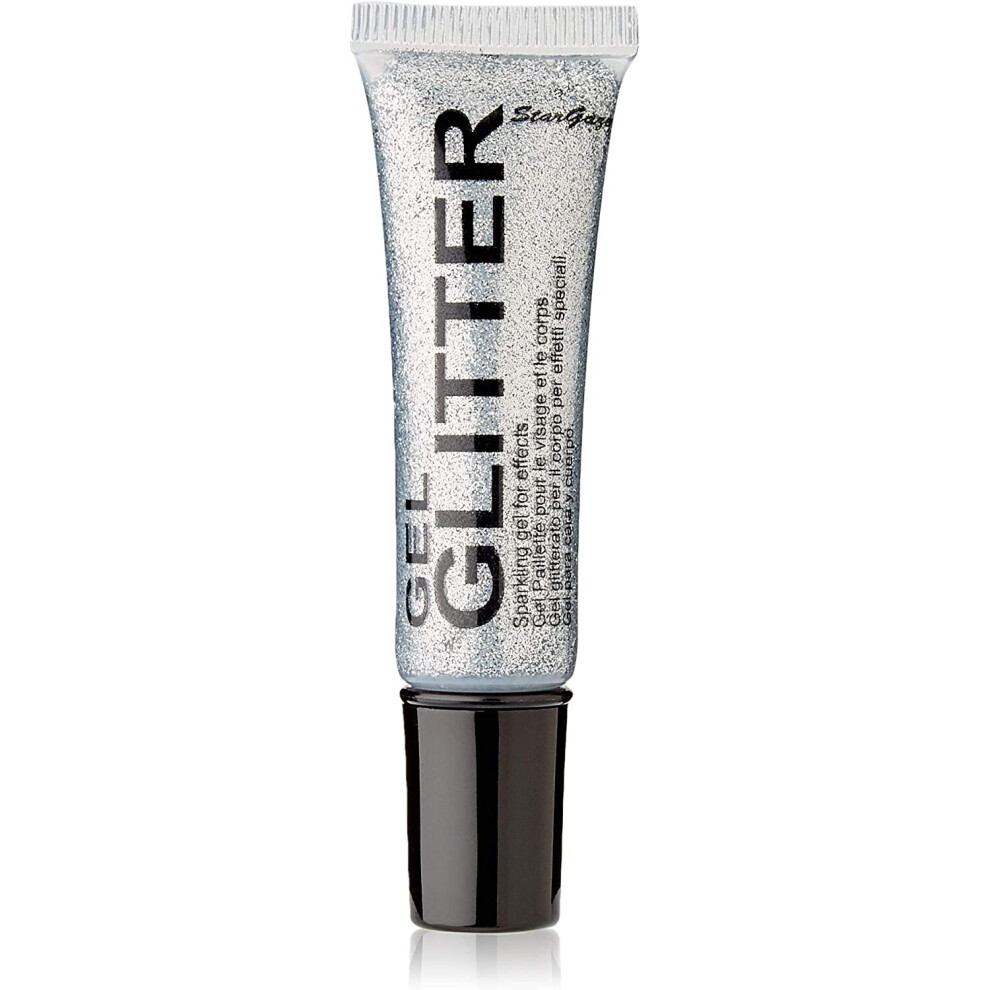 Gel Glitter Silver. Sparkling Glitter for your face & body with fine nib applicator