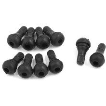 sourcingmap 10pcs TR412 Black Rubber Tubeless Tire Stubby Valve Stems for Car