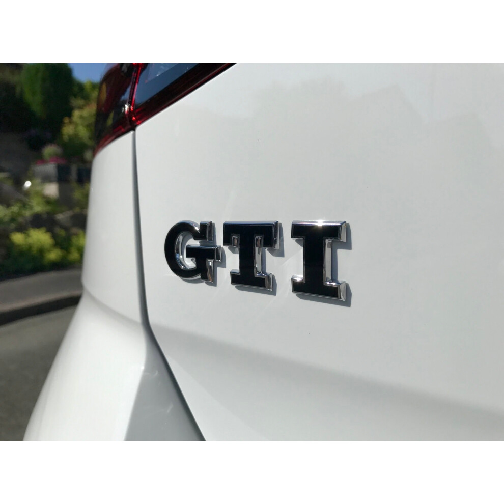 Gti Rear Badge Emblem & Chrome For Vw Volkwagen Polo Golf Mk4 Mk5 Mk6 Mk7 Black 5056464097358