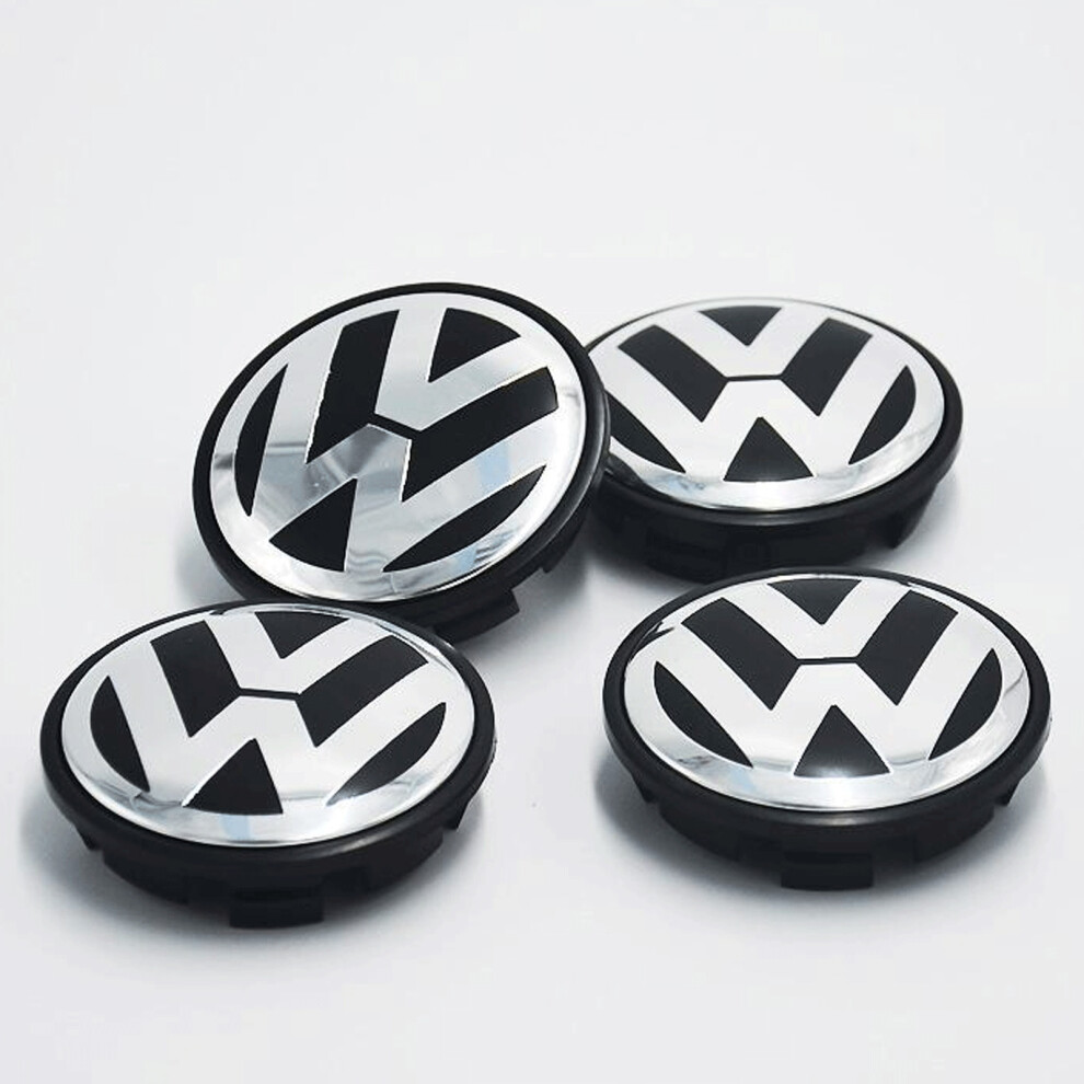 VW Volkwagen Alloy Badges Wheel Center Caps 65mm 4Pc