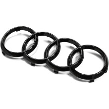 Audi Rings 285mm Front Hood Grille Emblem Badge Decal Gloss Black A6 A7 Q3 Q5 Q7