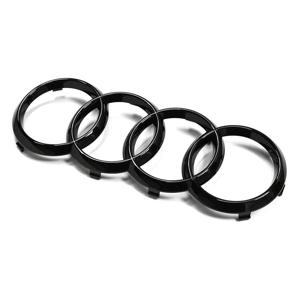 Audi Rings 285Mm Front Hood Grille Emblem Badge Decal Gloss A6 A7 Q3 Q5 Q7 Black 5056464097204