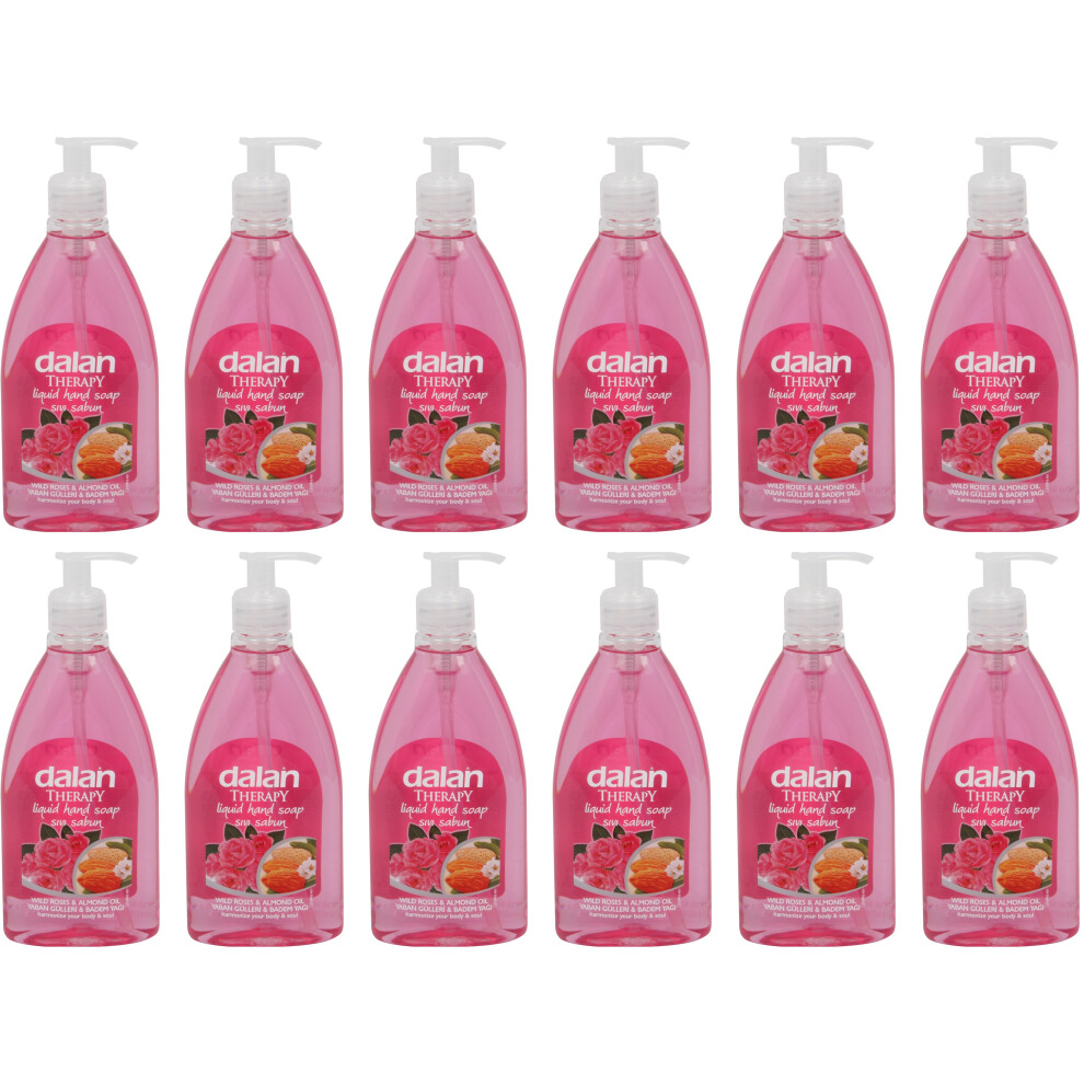 12x Dalan Therapy Liquid Hand Soap. Wild Roses & Almond Oil. (400 ml)