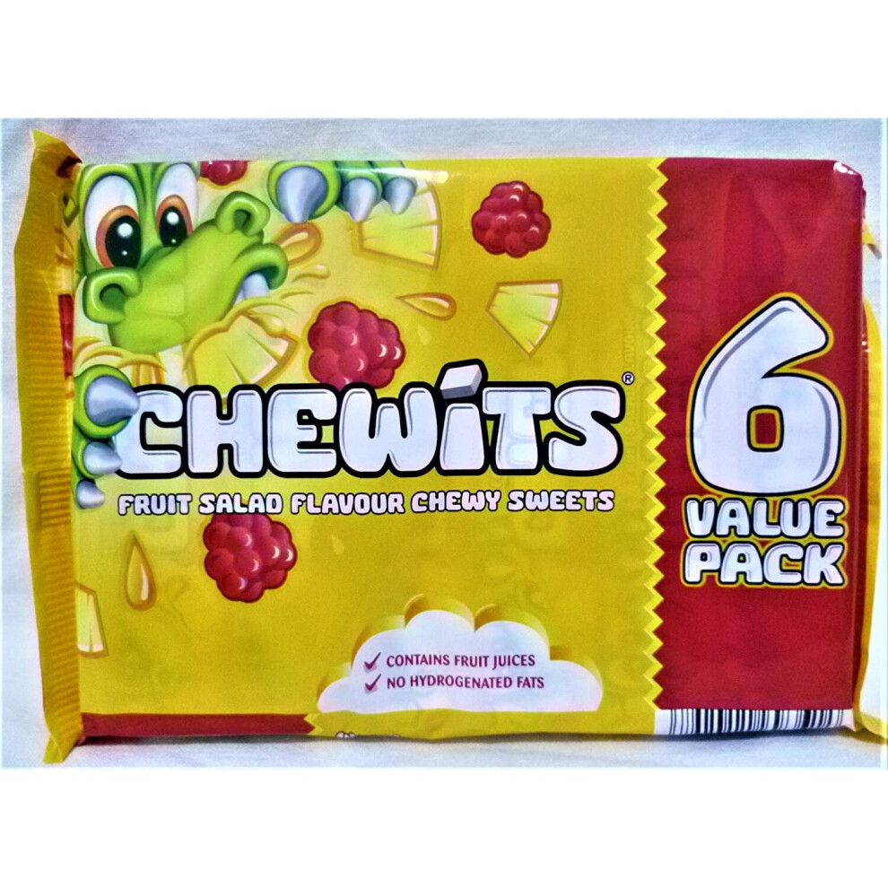 Chewits Fruit Salad flavour chewy sweets 6x30g=180g