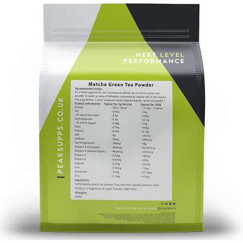 Matcha Green Tea Powder 100g | Peak Supps Packaging May Vary 1