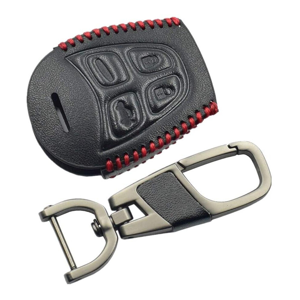 Photos - Remote control Happyit Leather Car Key Cover Cases Keychain for SAAB 9-3 9-5 93 95 4 Buttons Car Remote Accessories
