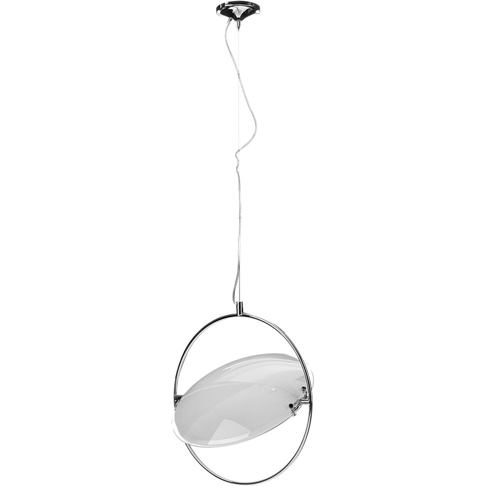 Premier Housewares E27 Edison Screw 40 W 1 Lunar Pendant 50 Cm - Glass/Chrome Light