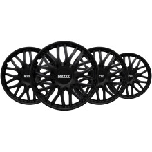 Sparco SPC1596BK Set Wheel Covers Roma 15-inch Black, Pulgadas