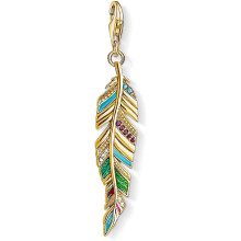 Thomas Sabo Women Charm Pendant Ethnic Feather 925 Sterling Silver