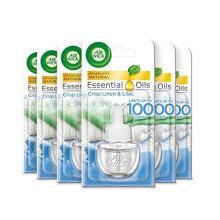 Air Wick Plug In Refill Touch of Luxury Plug In Refill Crisp Linen and Lilac 19 ml, Pack of 6 (19 ml x 6)