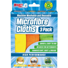 Mighty Burst Microfibre Cleaning Cloth, 3 Pack, High-Performance Cloths, Machine Washable, Multi-Purpose for Kitchen, Bathroom, Glass and Other