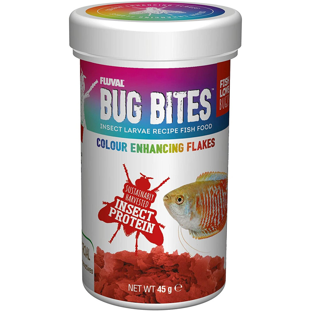 Fluval Bug Bites Color Enhancing Flakes 45g