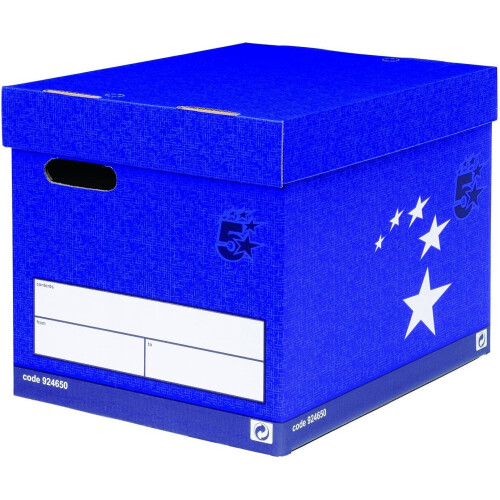 5 Star Office 5 Star Elite Superstrong Archive Storage Box Foolscap Blue [Pack 10]