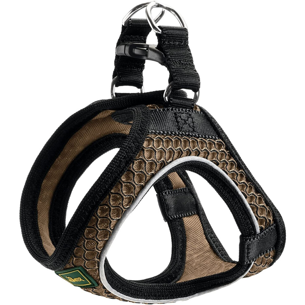 HUNTER HILO COMFORT harness for small dogs, with mesh material and reflective elements,brown,XXS