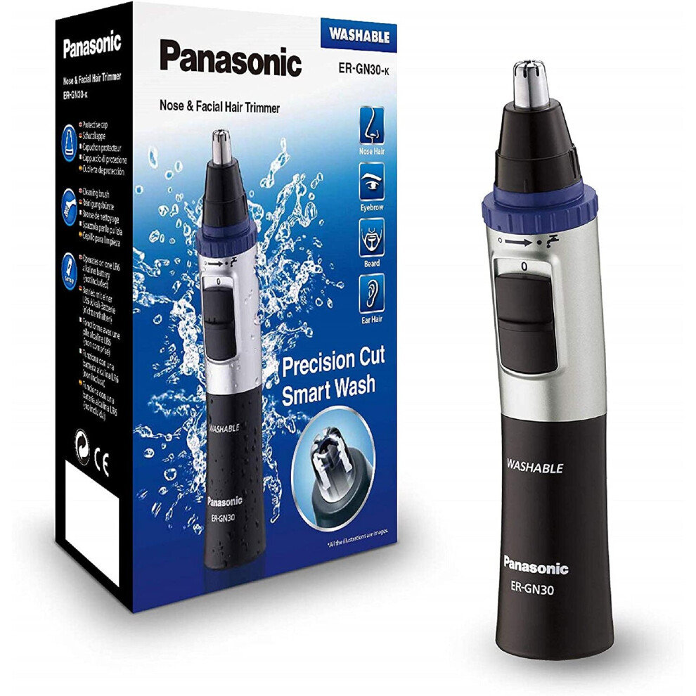 Panasonic ER-GN30 Wet and Dry Electric Nose, Ear and Facial Hair Trimmer for Men