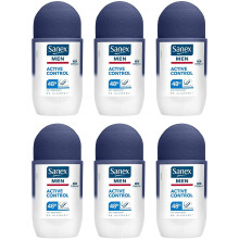 Sanex Men Active Control Antiperspirant Roll On Deodorant 50ml, Pack of 6, white