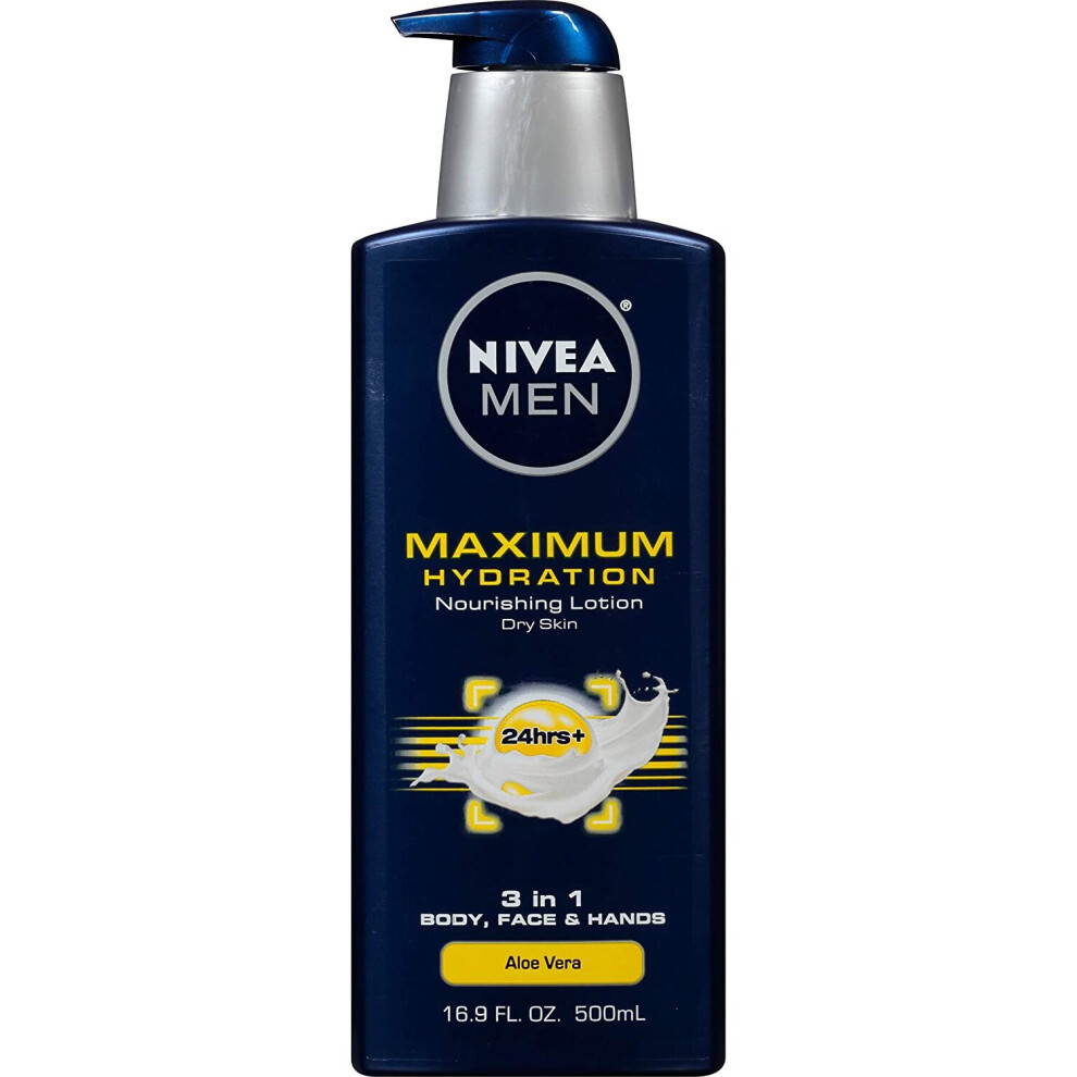 Nivea For Men Maximum Hydration Nourising Lotion for Dry Skin, 16.9 Ounce