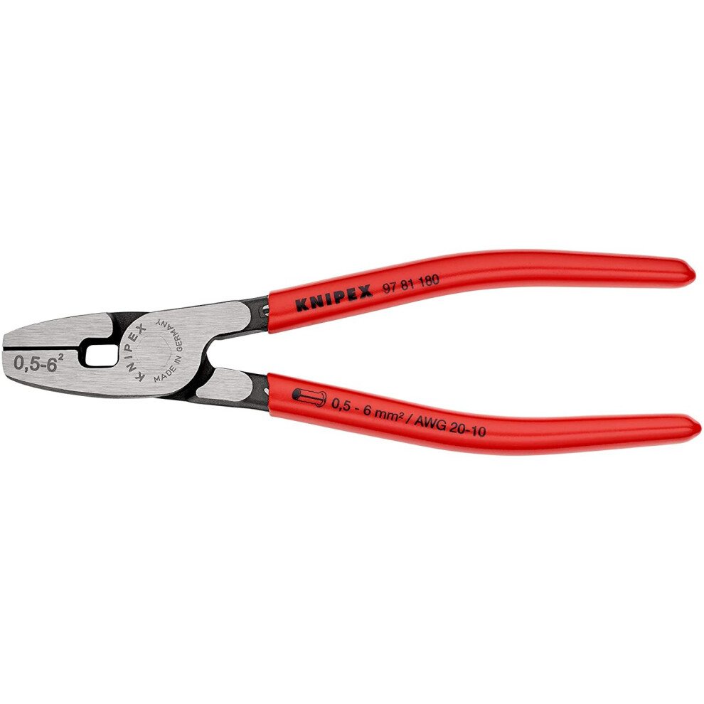 KNIPEX Crimping Pliers for wire ferrules with front loading (180 mm) 97 81 180