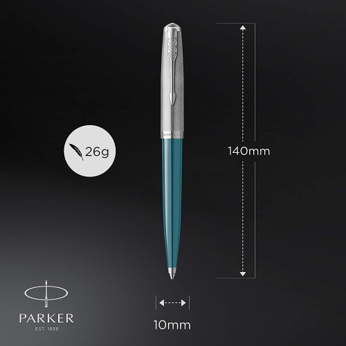 Parker Parker 51 Στυλό Ballpoint | Μπλε Barrel με Χρωμέ Τελείωμα | Μεσαίο Σημείο με Μαύρη Μελάνη 2