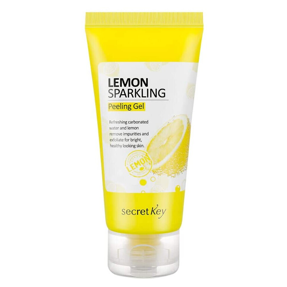 Secret Key Lemon Sparkling Peeling Gel 4.05 Fl.0z.(120Ml) - Lemon Water And Sparkling Water Skin Purifying Exfoliater, Removes Dead Cells, Sebum Clear