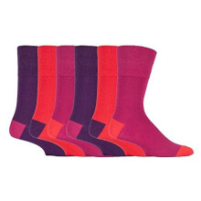 6x Paar Herren "Colourburst" Gentle Grip HoneyCombe Top Nicht Elastische Socken von SockShop/UK 6-11 Eur 39-45