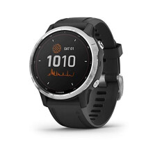 Garmin Fēnix 6S Solar, Solar-powered Multisport GPS Watch, Advanced Training Features and Data, Silver with Black Band