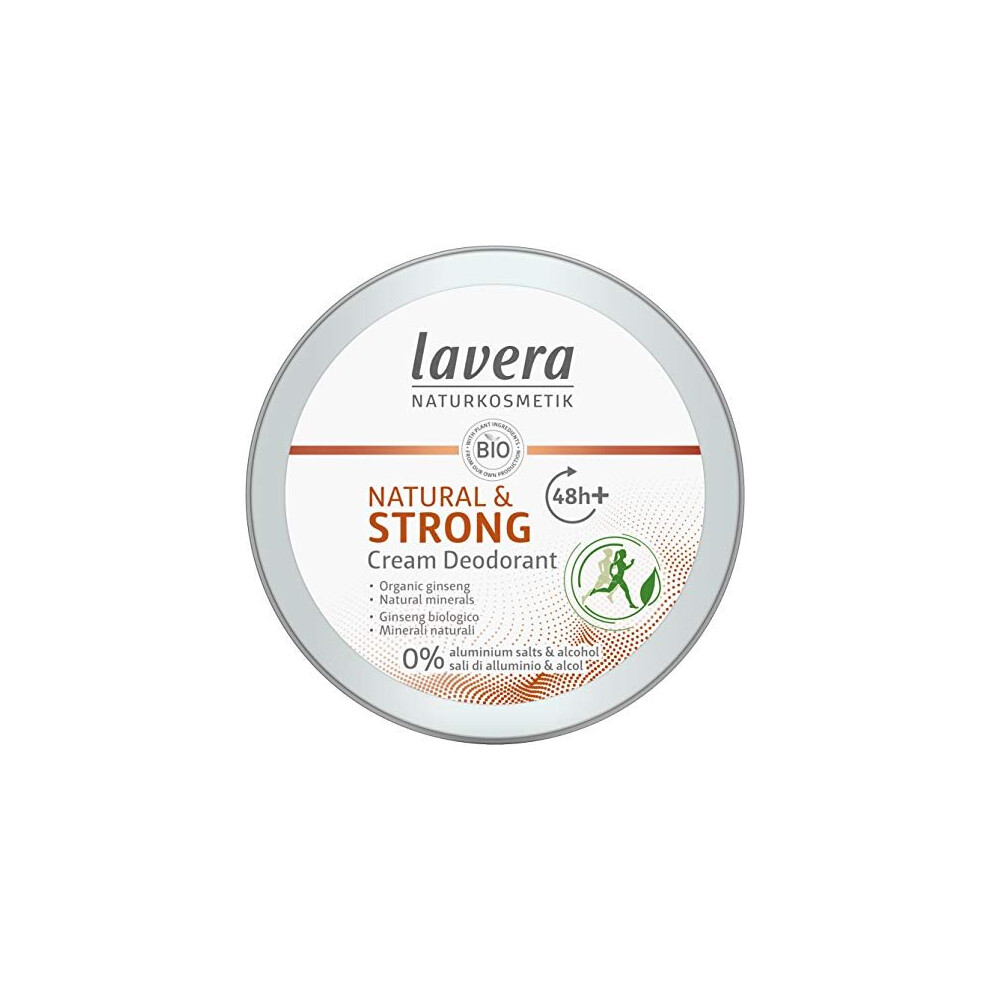 Lavera Deo Creme Natural & Strong 48+ H - Vegan - Natural Cosmetics - Without Aluminum - Active Composition With Organic Ginseng And Natural Minerals