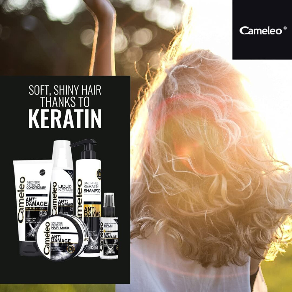 Cameleo - Keratin Shampoo Â For Damaged, Dry, Brittle Hair - Excellent Repair Treatment & Care With Biomimetic Keratin & Argan Oil - Thermo Protect