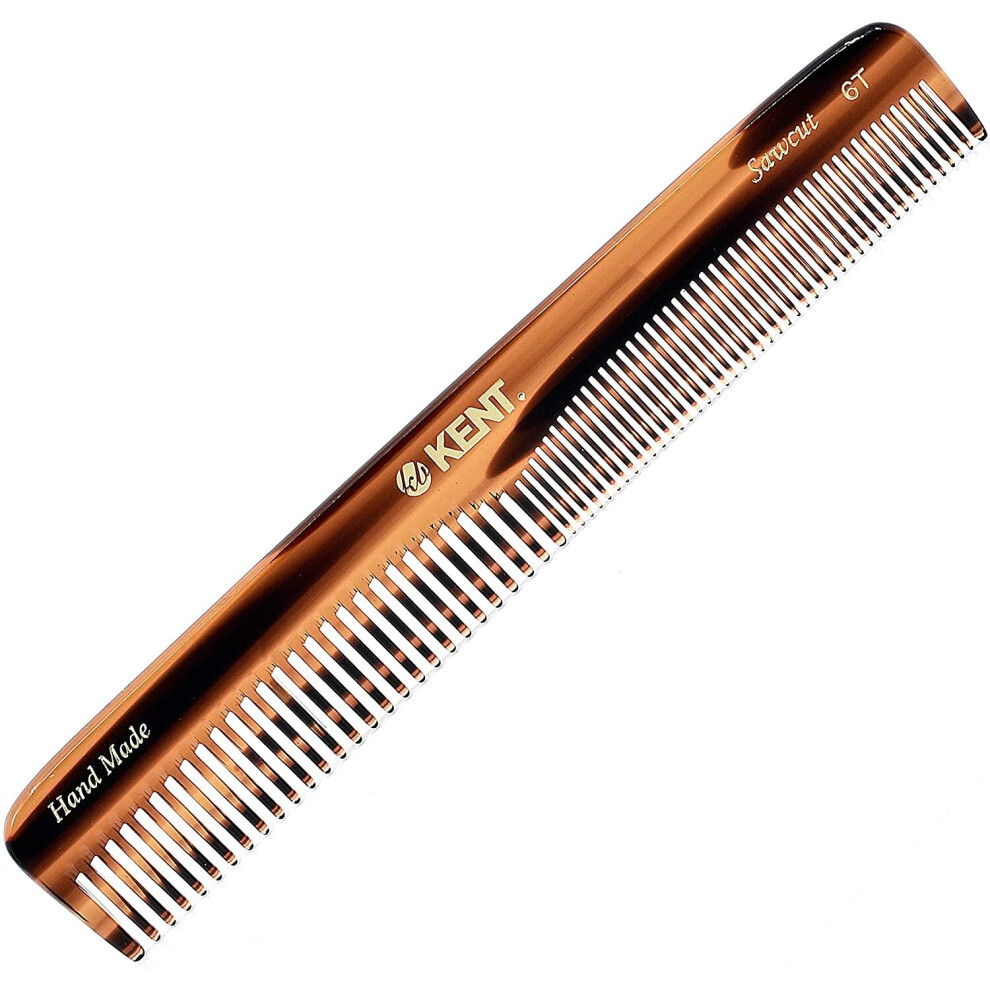 Kent Unisex Brushes Handmade Combs Range 6T Medium Size Coarse And Fine Comb For Women