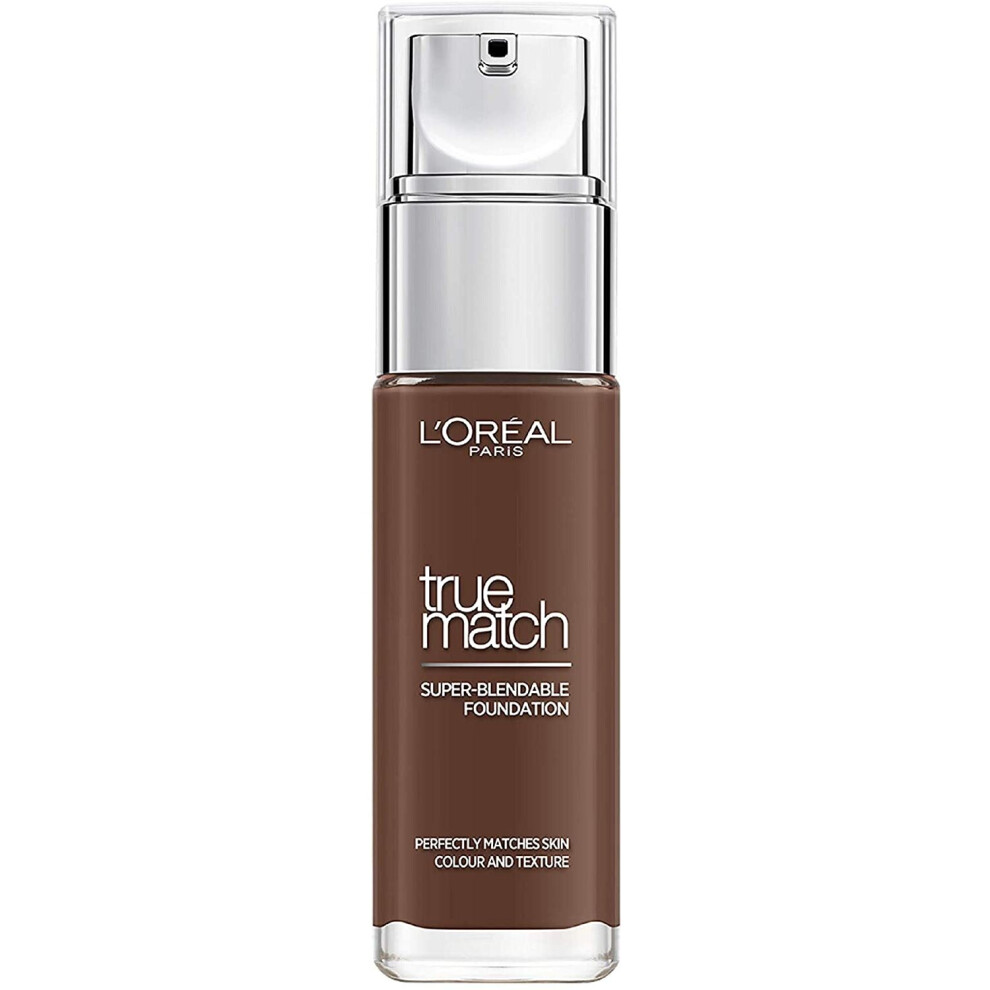 L'Oreal Paris True Match Liquid Foundation, Skincare Infused with Hyaluronic Acid, SPF 17, Available in 40 Shades, 11N Deep Coffee, 30 ml