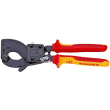 Knipex 95 36 250 Cortador de cabo com catraca Adequado para (técnica de isolamento) cabos de alumínio e cobre, com 1 ou mais