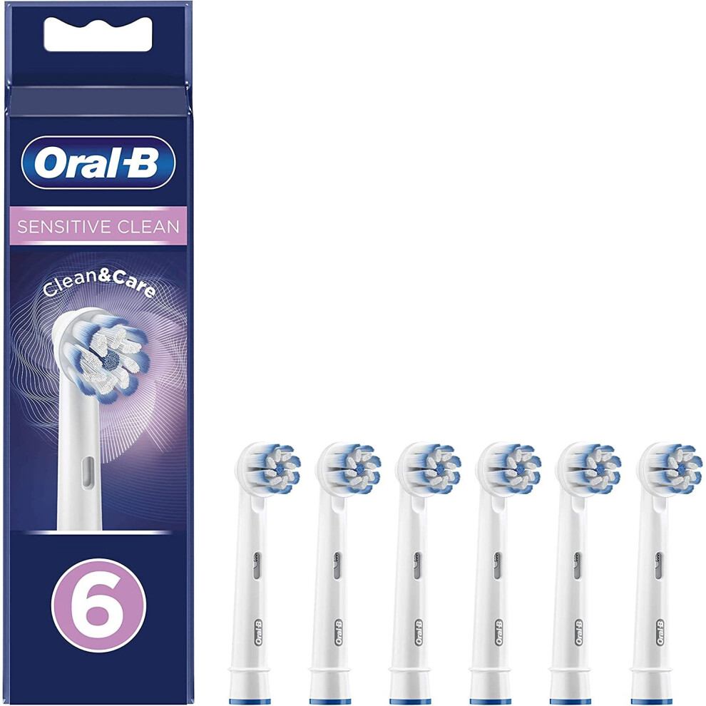 Oral-B Clean And Care Sensitive Clean Replacement Toothbrush Head, Pack Of 6 Counts