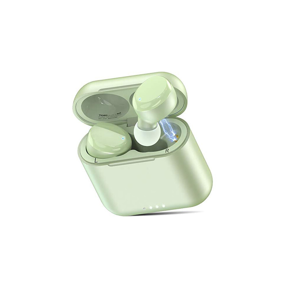 TOZO T6 True Wireless Earbuds Bluetooth Headphones Touch Control with Wireless Charging Case IPX8 Waterproof TWS Stereo Earphones in-Ear Built-in Mic