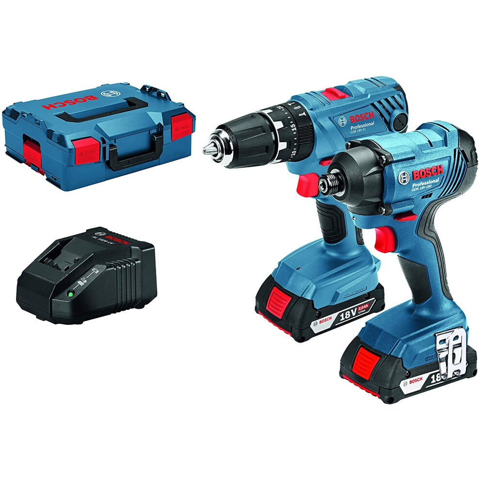 Bosch Professional GSB 18 V-21 + GDR 18 V-160 Combi and Impact Driver