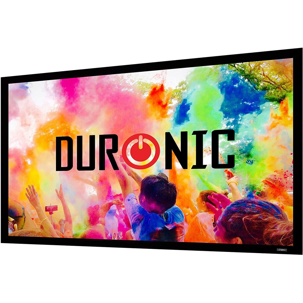 Duronic Projector Screen Ffps92/169 | 92-Inch Wall Mountable Hd Projection Screen | Fixed Frame | +1 Gain | High Definition | 16:9 Ratio | Ideal For 5056311900473