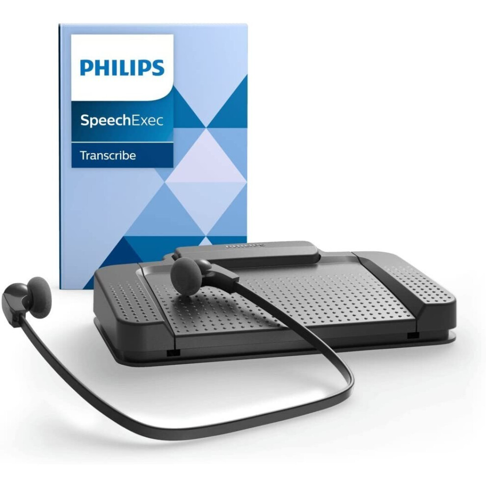 Philips LFH7177 Transcription Set with SpeechExec workflow Software, Stereo Headphones LFH0334, USB Foot Pedal ACC2330, Anthracite