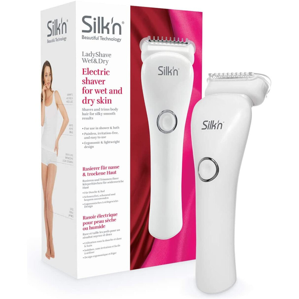 Silk'n LadyShave Wet&Dry - Electric Shaver for Wet and Dry Skin - Cordless Lady Shaver - White - 1 Piece