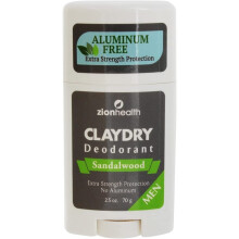 Zion Health, Männer, ClayDry Deodorant, Sandelholz, 2,8 oz (80 g)