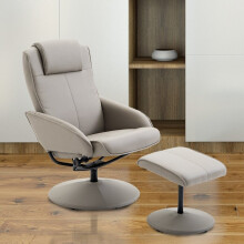 Comfortable Grey Recliner Swivel High Back Office Home Chair Best