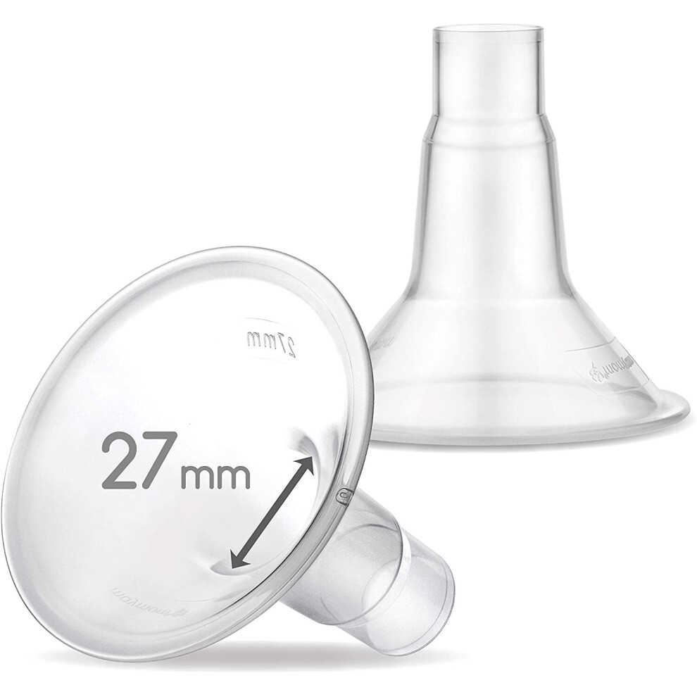 Myfit 27Mm Shields Compatible With Medela Breast Pump- Personalfit, Freestyle, Harmony, Maxi Connector; Connect To Widemouth/Narrow Connector, Maymom